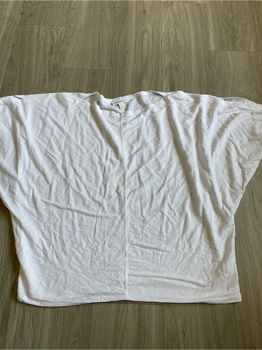Prologue White Oversized Crew Neck Short Sleeve Tee